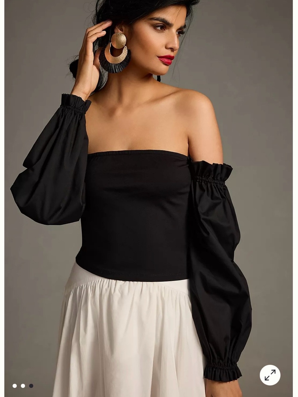 Anthropologie Ruched Off-The-Shoulder Top SZ XS